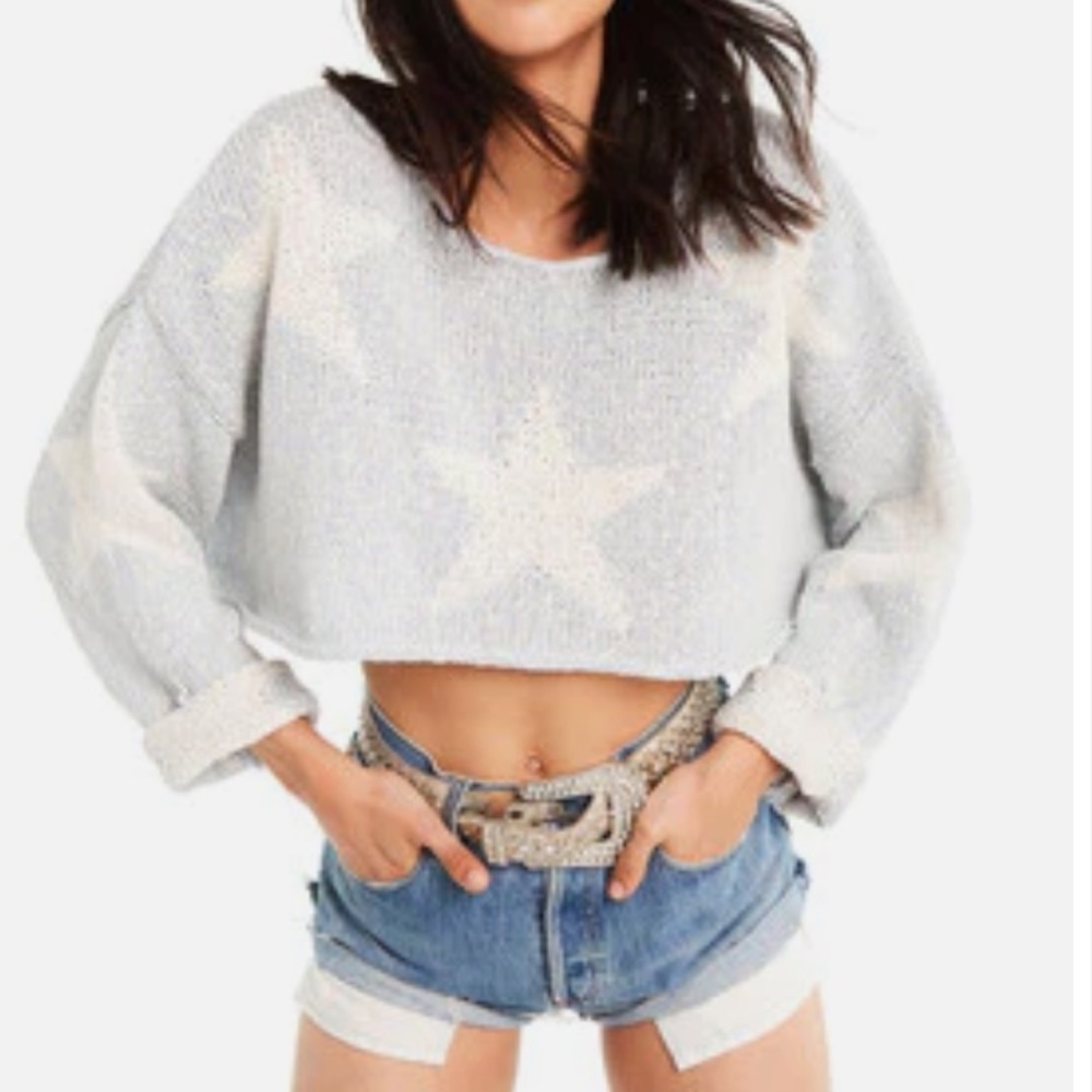 Wildfox Star-Crossed Star Crop Sweater